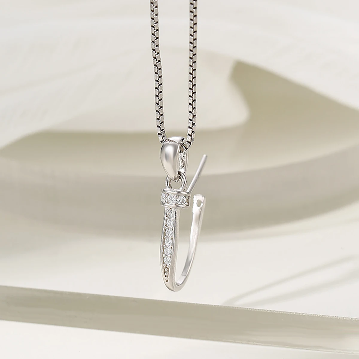 2Pcs/lot S925 Sterling Silver Inlaid Zircon Necklace Pendant Buckle Pendant Clip Buckle Jade Honey Wax Button Jewelry Making