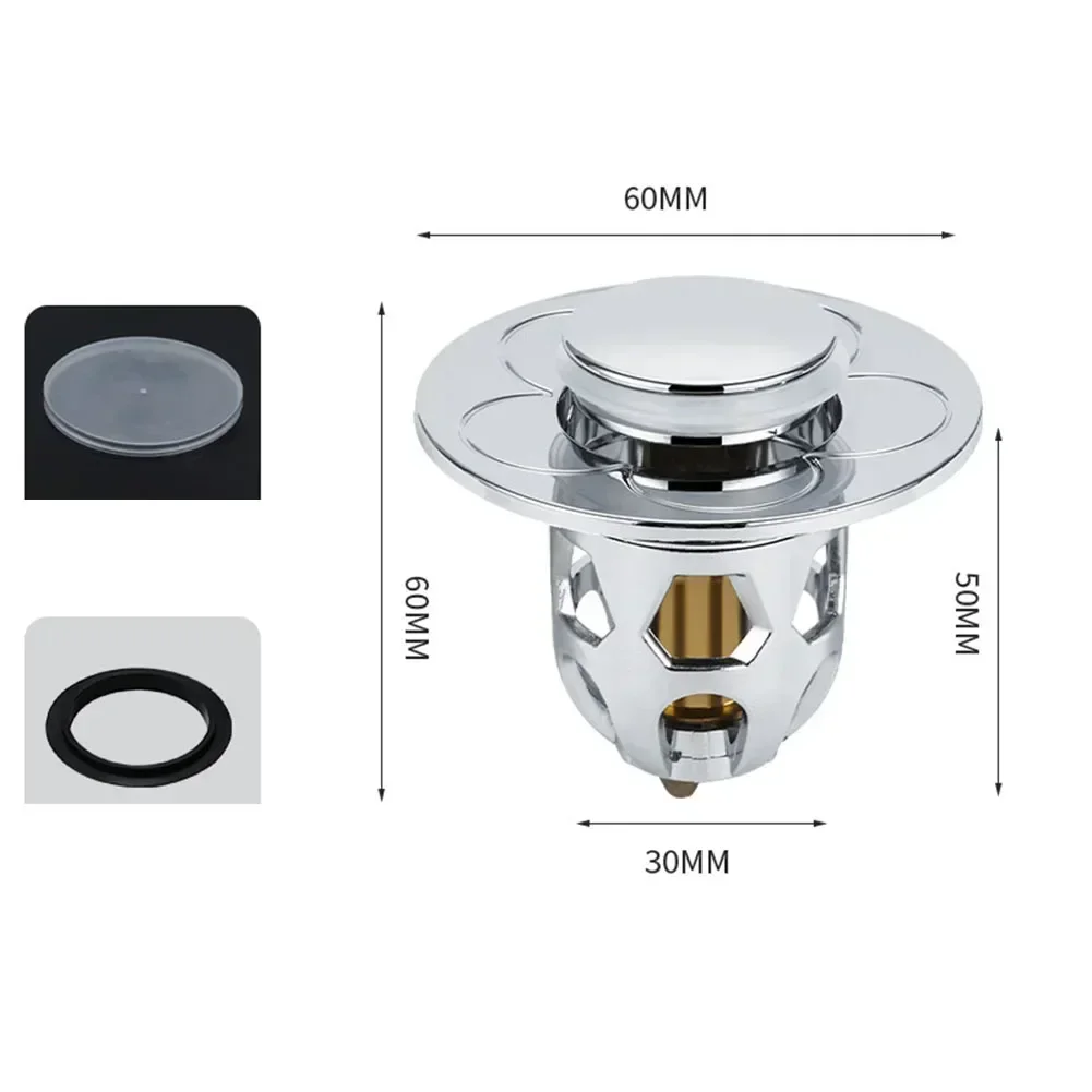 Bathroom Sink Plug Stopper Wash Basin Pop-Up Bounce Core Drain Filter Bathtub Hair Catcher Sink Strainer