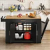 53 Inch Large Rolling Kitchen Island with Trash Can Storage Cabinet,Movable w Wheels Cabinet for 13 Gallon Garbage Bin 2 Drawer 3