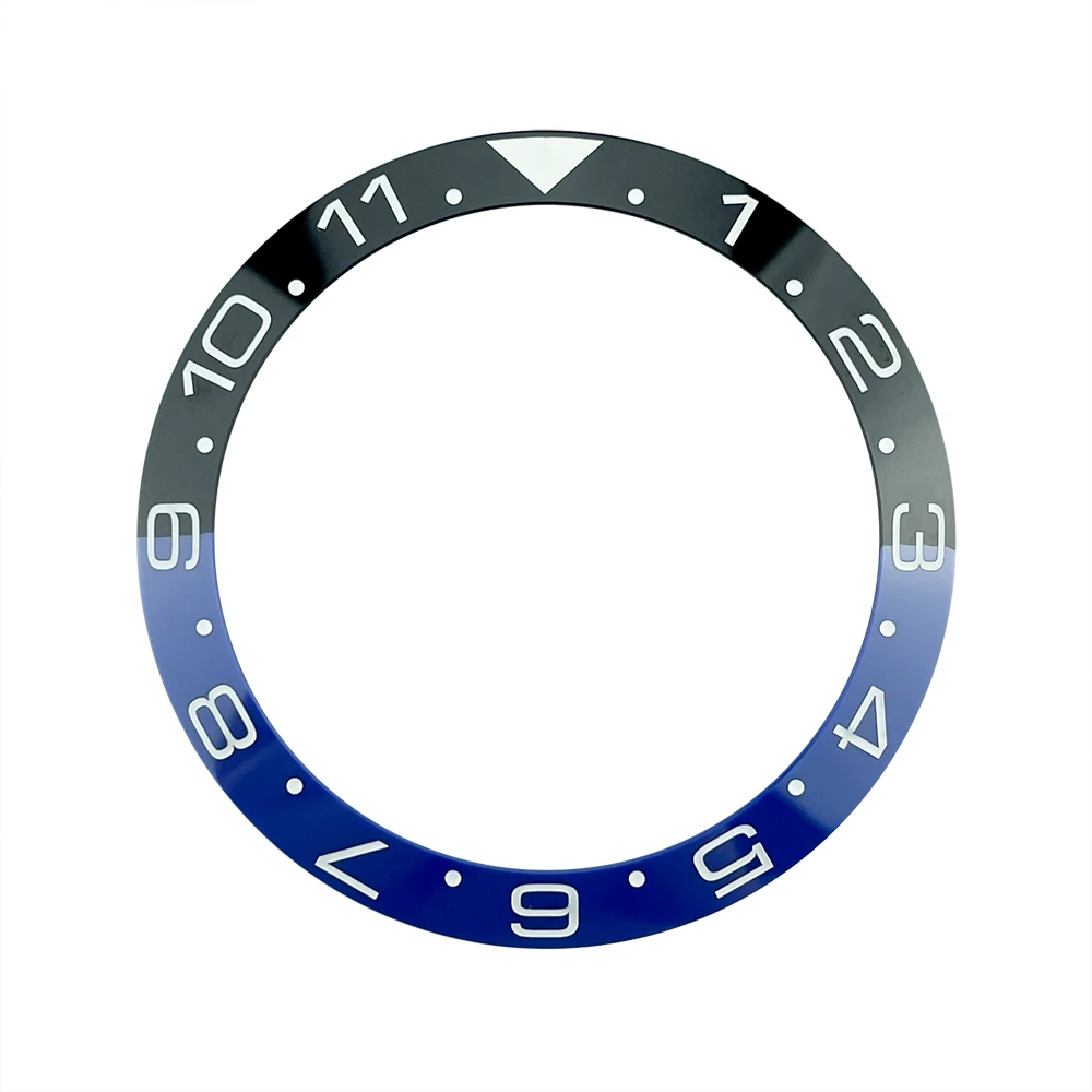 Ceramic Bezel Insert Set - Dual-Time 12-Hour Design with Super Luminous Markings