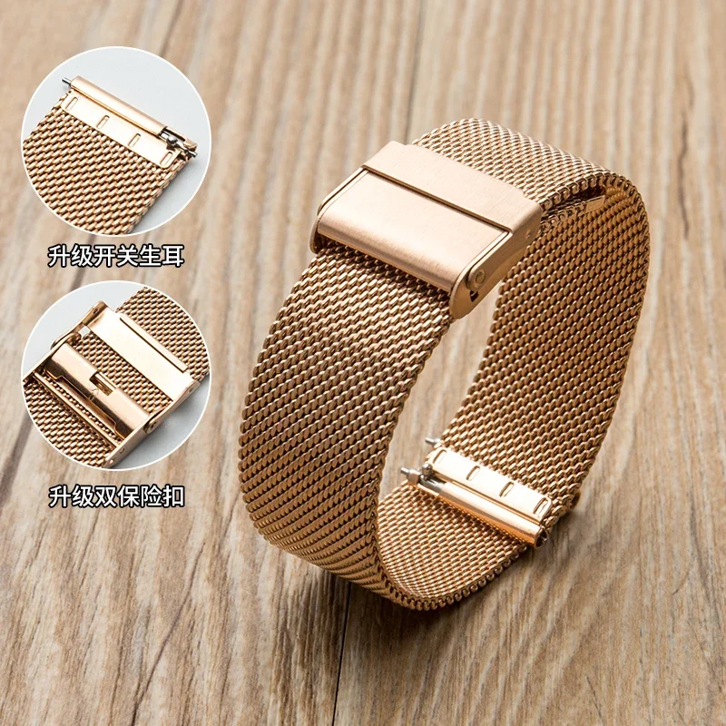 Premium Mesh Milanese Quick Release Steel Watch Strap - 0.6mm Adjustable Bracelet (Multiple Widths Available)