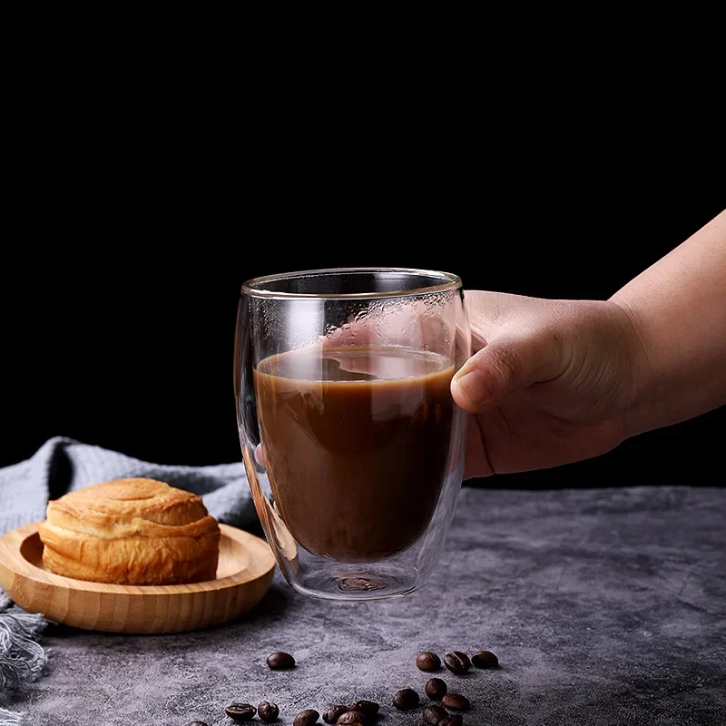 Coffee Glass Cup Double Wall Heat Insulation