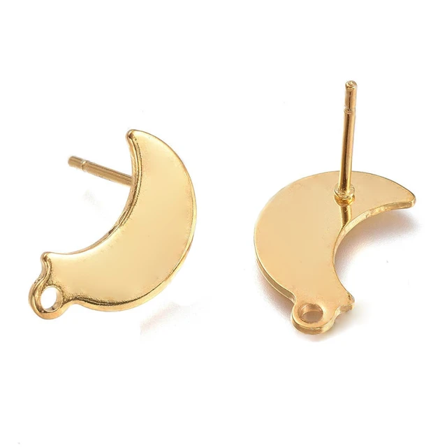 Gold Vermeil Crescent Moon Stud Earrings | Midori Jewelry Co.