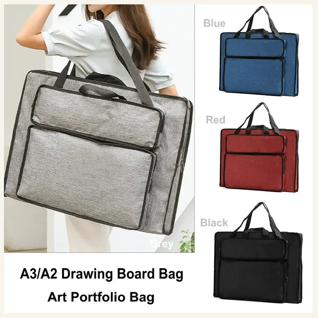 Solid Color Artist Bag A2 Art Portfolio Shoulder Bag Waterproof A3 Drawing Board Bag Carry Tote Bag 1