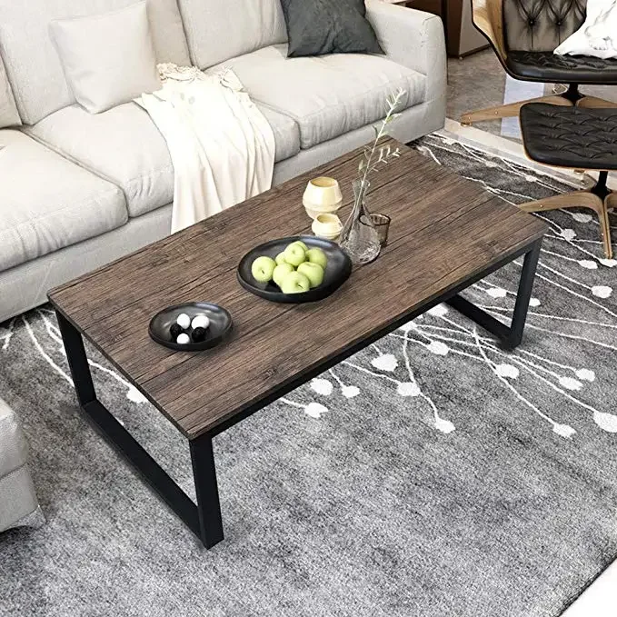 Industrial Style Iron Square Furniture Legs Coffee Desk Office Desk Solid Wood Board Table