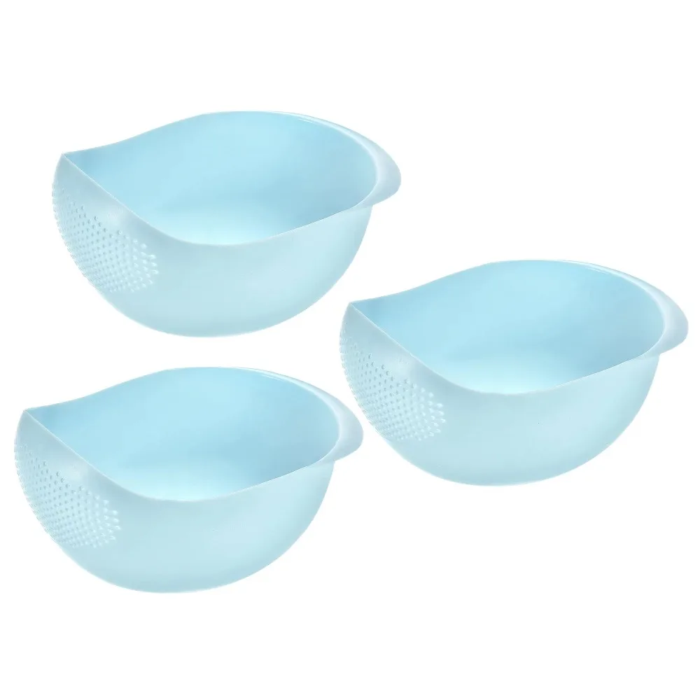 

Kitchen Plastic Strainer Multipurpose Wash Bowl and Round Food Over/Fruit Blue 22cm X 16.5cm X 12cm
