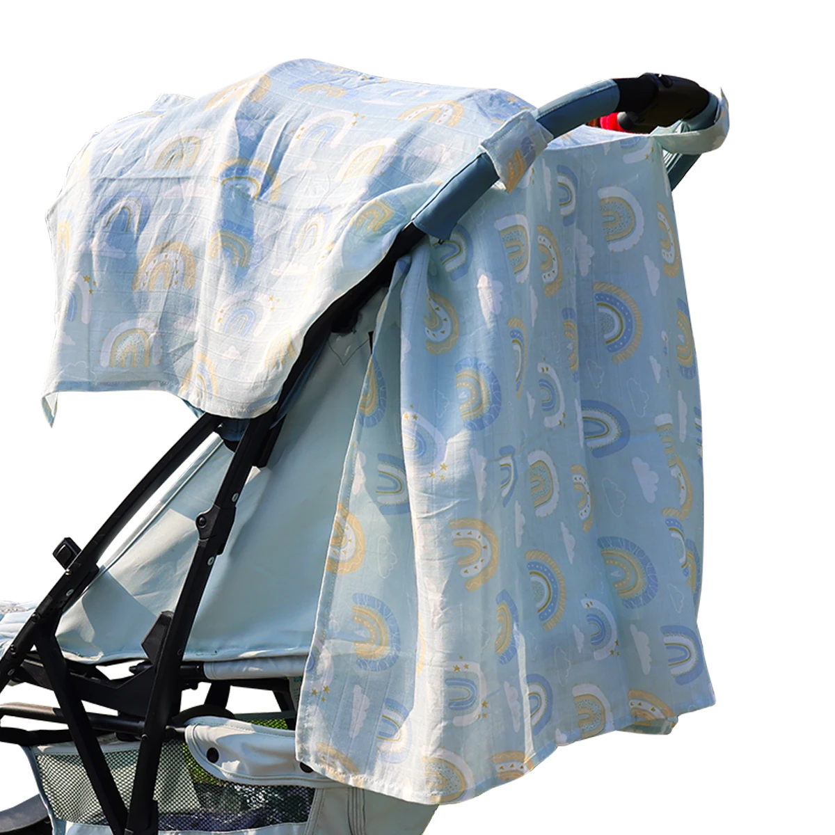 Kangobaby #My Soft Life# Baby Muslin Cotton Blanket Car Seat Cover Breathable Sunshade Cradle Newborn Stroller Accessory