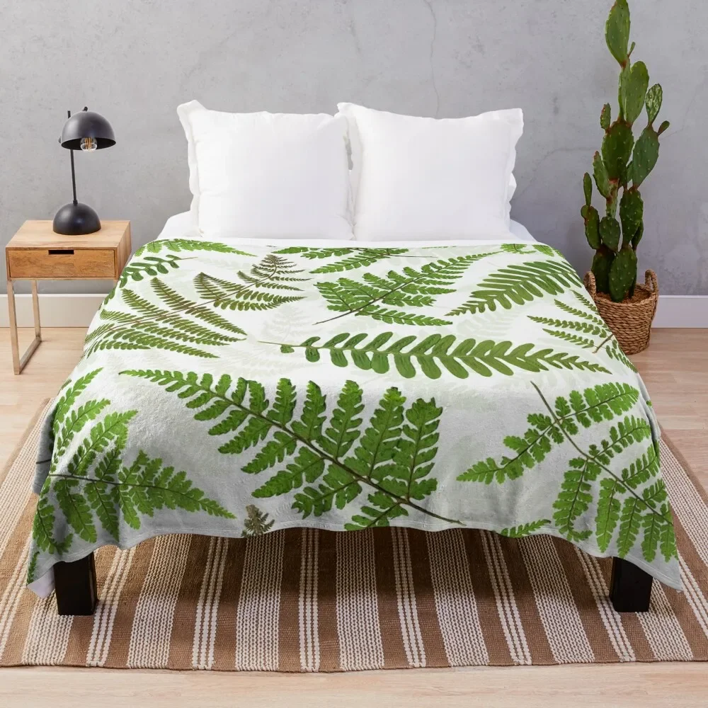 

Dried Pressed Fern Leaves Throw Blanket Luxury Designer Blanket Custom Blanket Giant Sofa