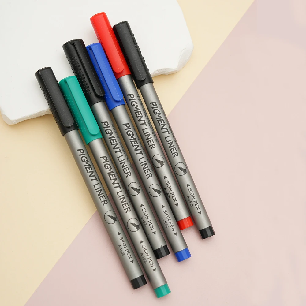 Permanent Marker Pen Marker Pens Permanent Marker Permanent Markers Pen Marker Paint Marker Pen Markers Pen Marker Pen Art Marker Pens Art Markers 6pcs Waterproof Art Markers Brush Pen Office Student School Painting Line Drawing Black Fine Sketch Pens Art Supplies 0.5mm