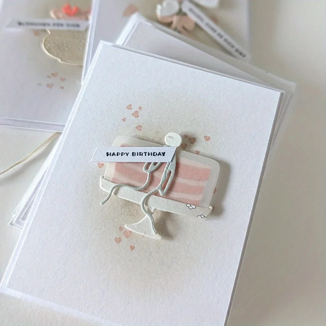 2025 새로운 도착 케이크 티 컵 마카롱 DIY Scrapbooking 카드를위한 금속 절단 다이 스텐실 사진 앨범 만들기