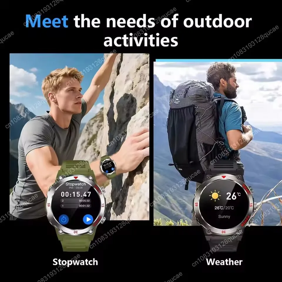 2025 New Men Sports Smart Watch GPS AMOLED Heart Rate Monitoring LED Flashlight NFC Bluetooth Call 3ATM Waterproof Smartwatches 3