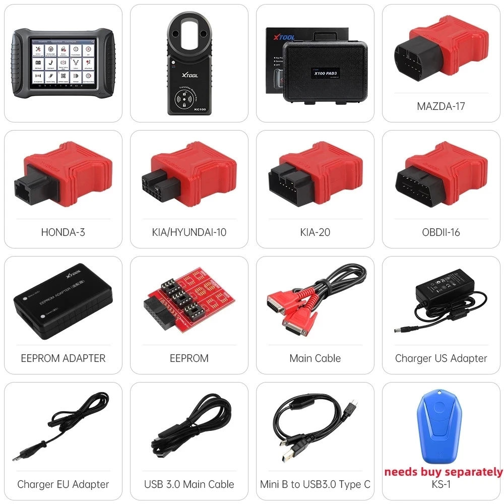 New XTOOL X100 PAD3 Pad Elite OBD2 Full systems diagnostic Scanner With Kc100 BI-DIRECTIONAL CONTROL for Toyota All Key Lost