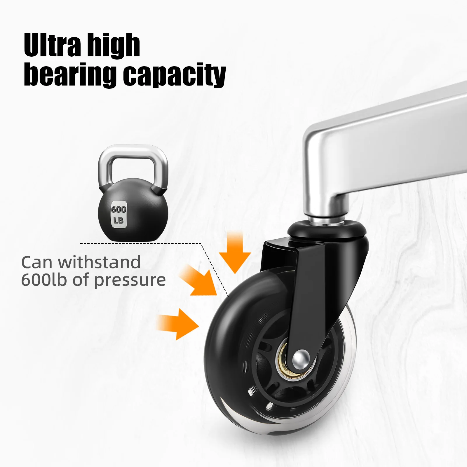 Office Chair Caster Wheels 3 Inch Swivel Rubber Caster Wheels Replacement Soft Safe Rollers Furniture Hardware 5PCS