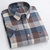New in shirt Plus Size 7XL summer Short sleeve shirts for men 100%cotton striped plaid tops slim fit formal white office clothes 1