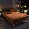 Thicken Velvet Quilted Mattress Cover Solid Color Quilted Bed Fitted Sheet Queen King Double Bed Cover Not Including Pillowcase 1