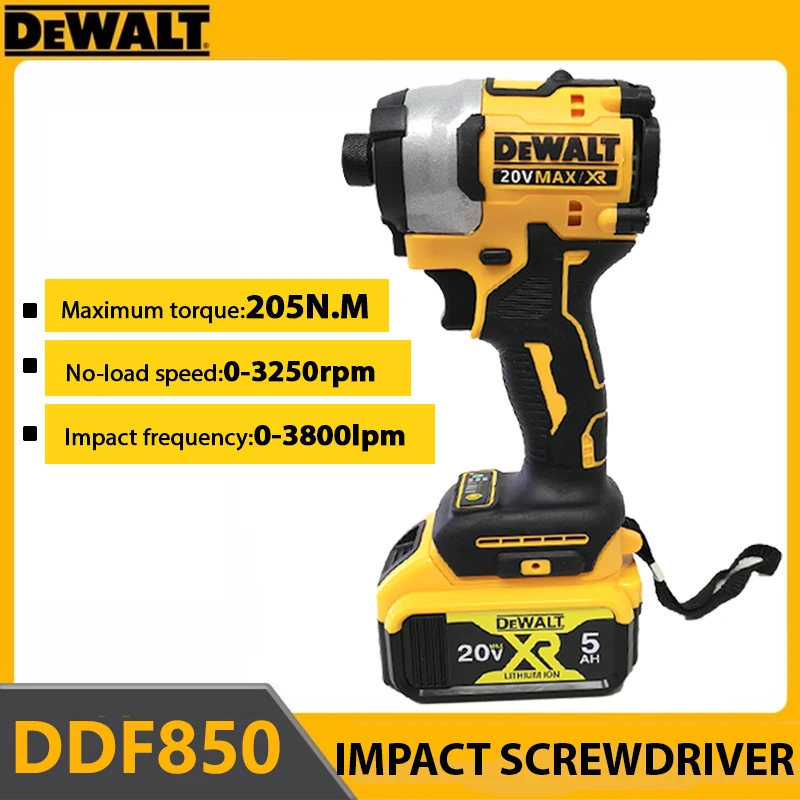 Шуруповерт DEWALT DCF850 ударный Аккумуляторный с бесщеточным Мотором, 20 в, Нм