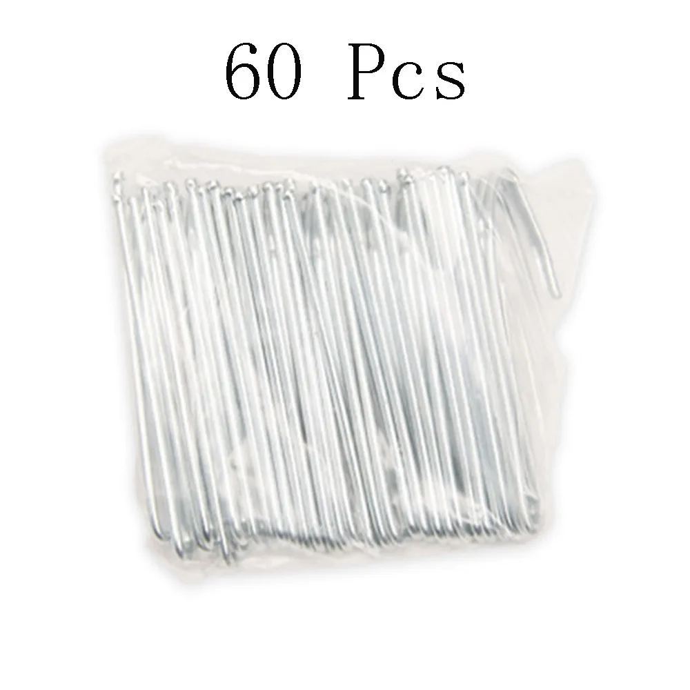 

60Pcs Silver Shower Curtain Hooks Sturdy Iron Plated Zinc Rustproof Curtain Pins Metal Heavy-Duty Drapery Hooks Shower Curtain