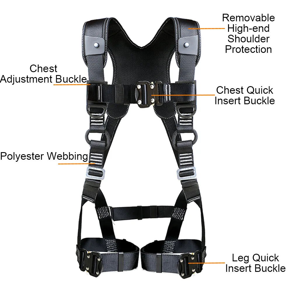 High Altitude Work Safety Harness Five-point Safety Belt Climbing  Construction Protective Equipment Detachable Shoulder Protect