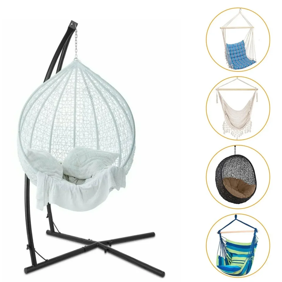 Supporto Per Sedia Amaca A C In Acciaio – Altezza Regolabile, Portata 100 Kg, Per Esterno/Interno, Con Ganci A S Inclusi