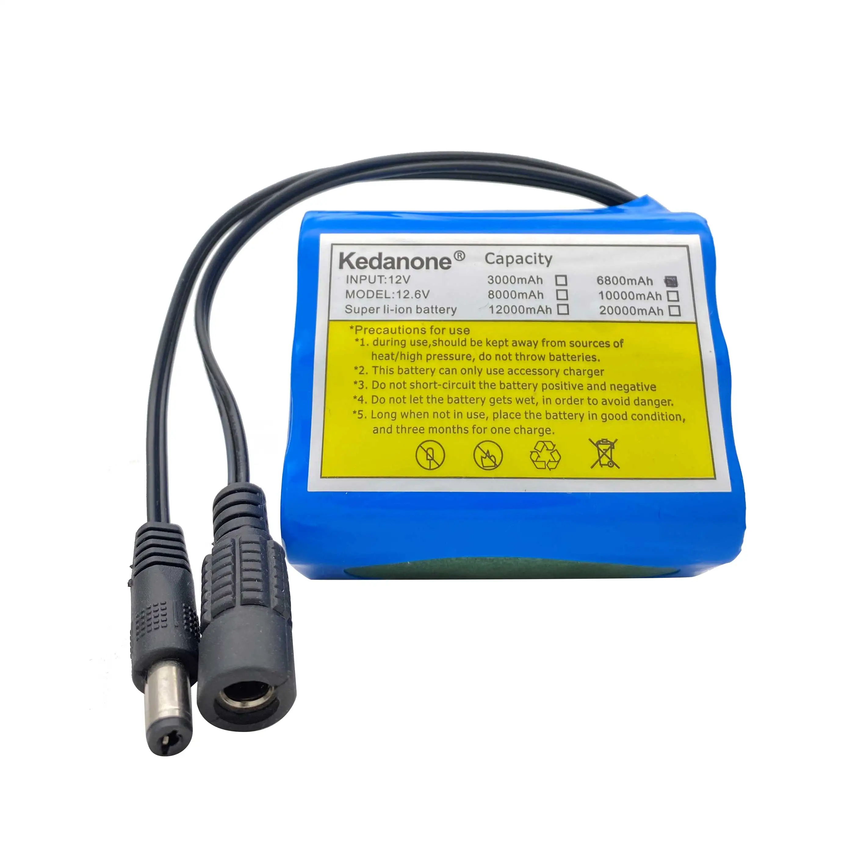 Batterie ricaricabili agli ioni di litio da 12 V 6800 mAh per il monitoraggio con apparecchiature di monitoraggio della scheda di protezione dei pacchi di batterie al litio BMS - immagine 2