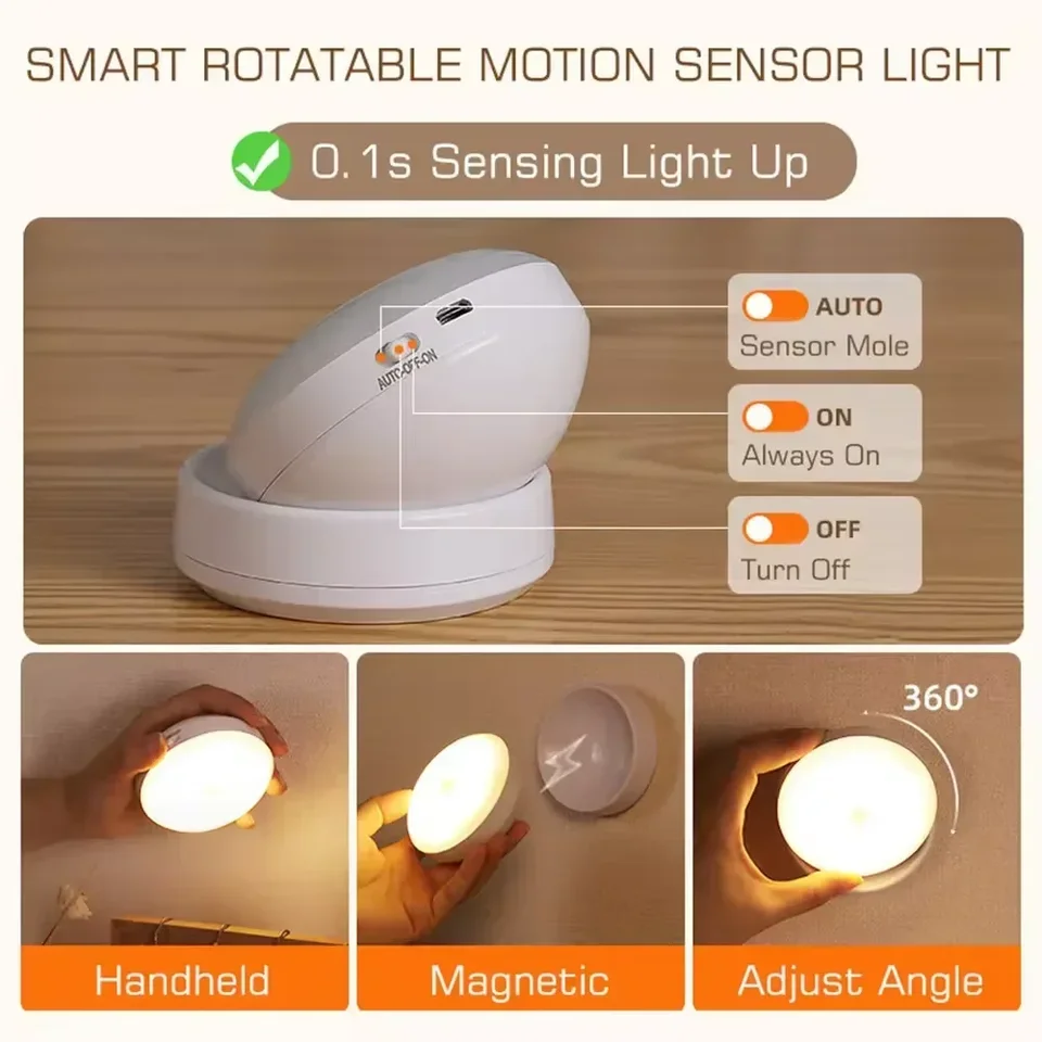 Xiaomi Mijia Motion Sensor Night Light 2 – 360° Rotating, Adjustable Brightness, Magnetic Base, Battery Powered - View #13