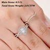 Newshe 2 Pcs 925 Sterling Silver Wedding Rings for Women Engagement Ring Sets 2.0 Ct Pear Shape Teardrop AAAAA Zircon BR0829 3