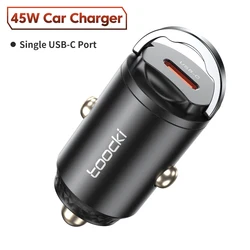 Toocki 45W Pull Ring QC4.0 PPS Fast Charging Type C Car Charger for 45W Black