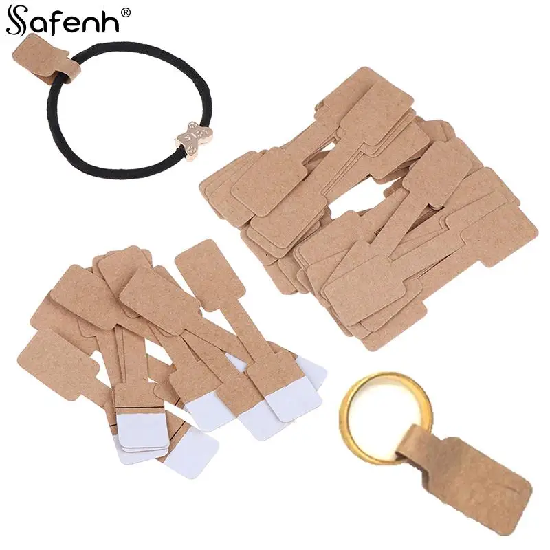 

50/100Pcs/lot Blank Price Tags Necklace Ring Labels Paper Jewelry Display Card Labels Hangtag Stickers Paper 4styles