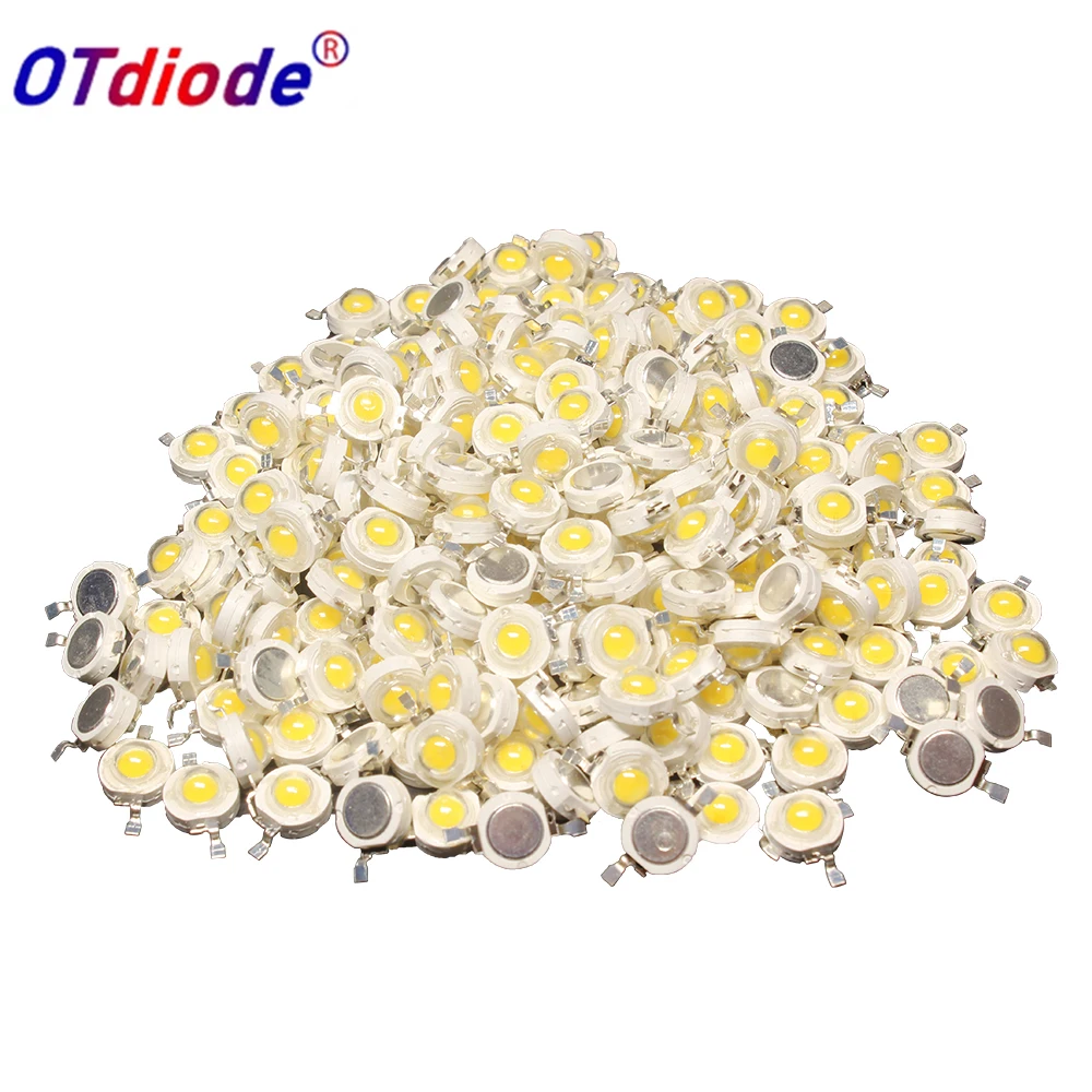 500pcs High Power 1W 3W LED Chips Bulb Light SMD Warm White Cold Deep Red Blue Yellow Green led Spotlight Epistar COB Diode Bead
