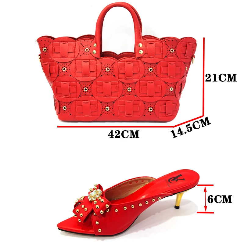 High-Quality Nigerian Design Matching Shoes and Bag Set