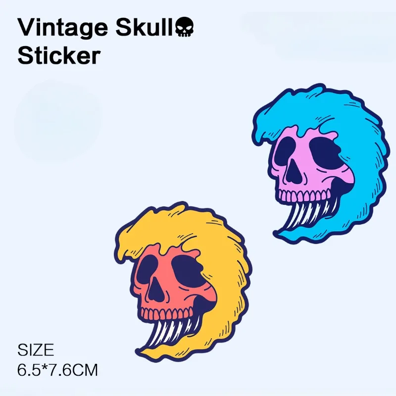 1Pcs Vintage Skull Motorcycle Stickers for Tank Helmet Racing Body Moto Side Vinyl Decals DIY Bumper Universal Decor 6.5x7.6CM рок usm universal umgi queen made in heaven 180 gram vinyl 2lp