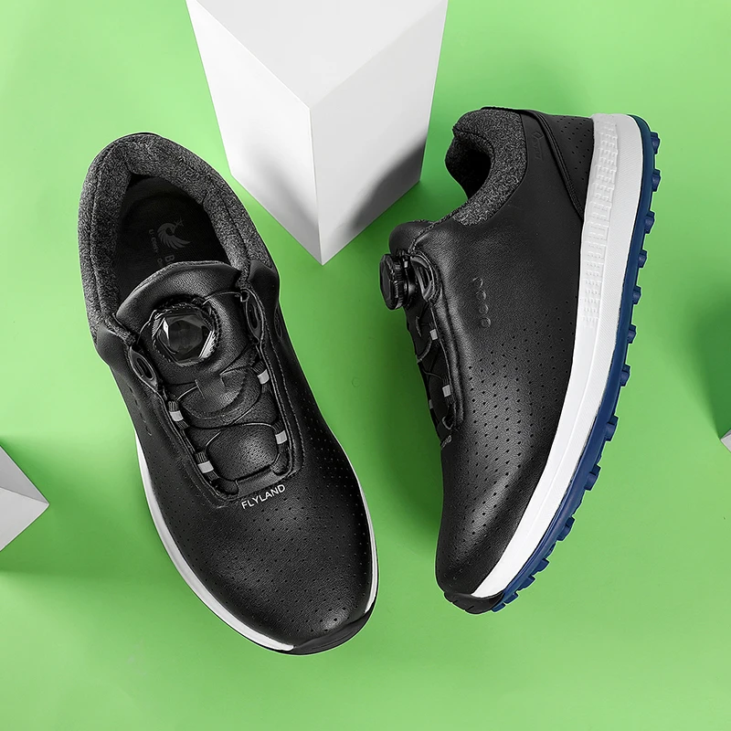 Solid Color Thick Sole Golf Shoes Rotating Buckle Casual Shoes Breathable Mesh Sports Sneakers golf shoes