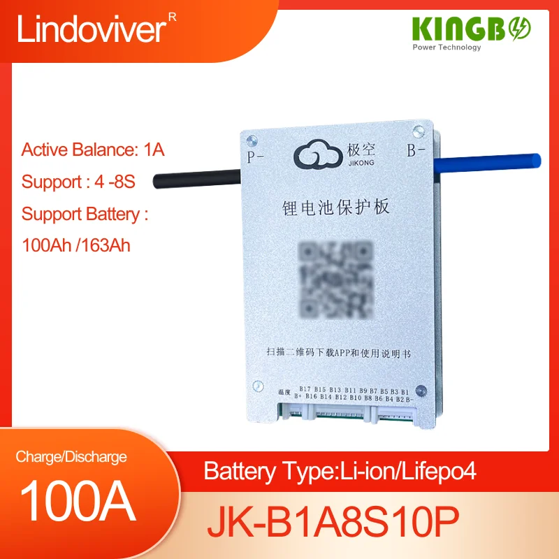 

KINGBO POWER SMART BMS JK-B1A8S10P 4S 5S 6S 7S 8S 12V 24V BATTERY WITH 1A ACTIVE BALANCE HEAT FUNCTION ON SALE