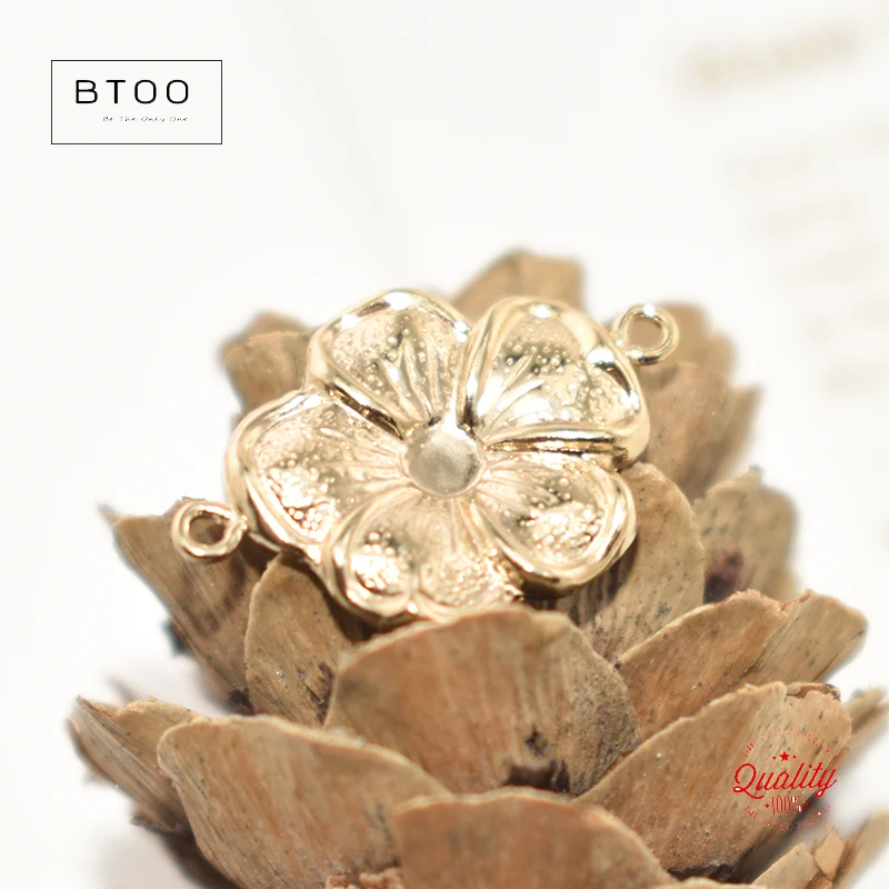 14K Gold Filled Hibiscus Flower Charm 1/20 14kt Gold Drop Anhänger für Schmuckherstellung DIY Schmuckzubehör Schmuckzubehör – Detail 17