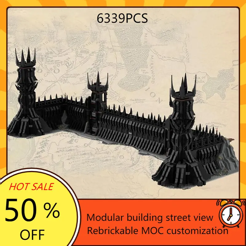 UCS Mordor 블랙 게이트 MOC 크리에이티브 영화 킹 오브 링 모델 빌딩 블록, 건축 교육 조립 모델 완구