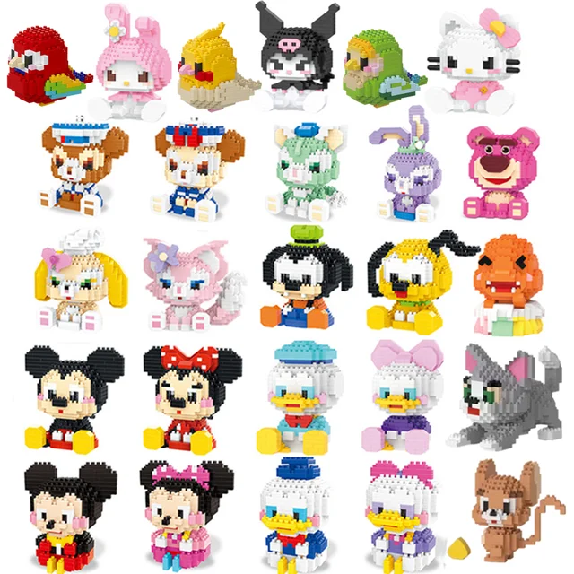 Anime Anime Blocks Kuromi My Melody Cinnamoroll Mouse Building Blocks Doll Toy Kids Birthday Gift 1