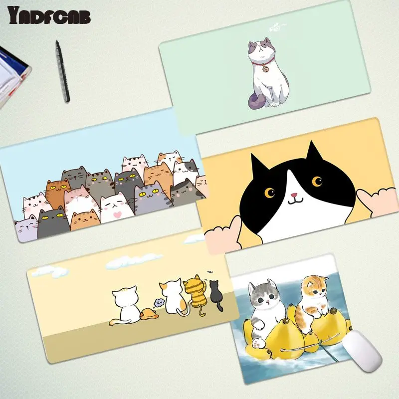 

Cartoon Cat Non Slip PC Large Sizes DIY Custom Mouse Pad Mat Size For Game Keyboard Pad For Gamer