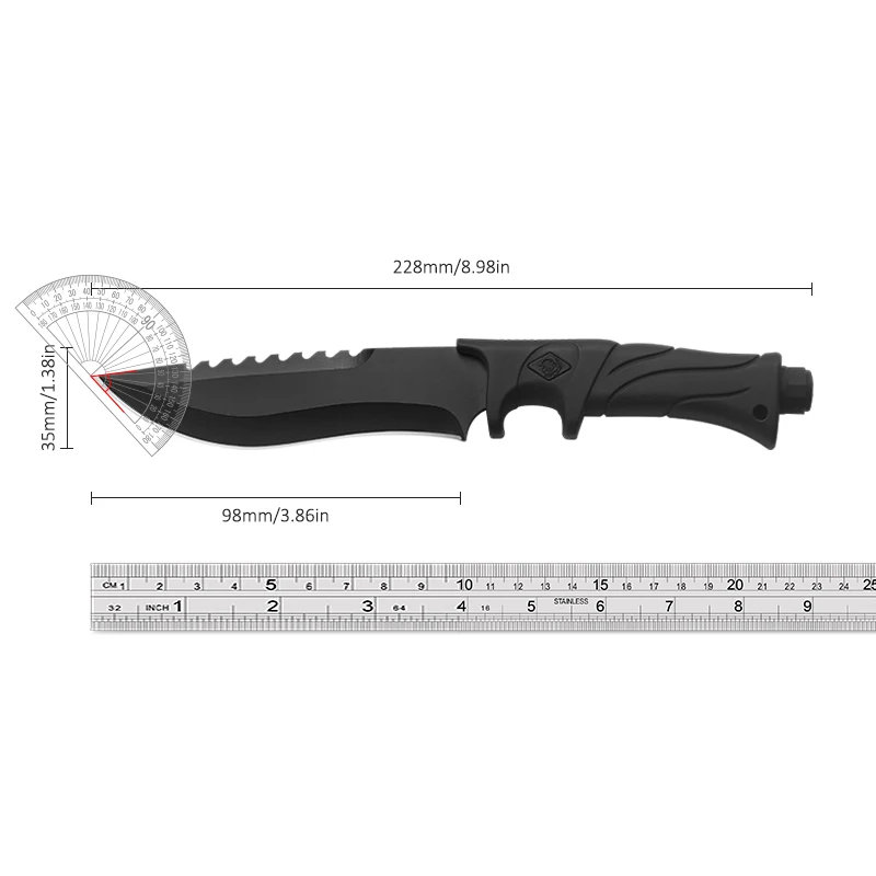 Camping Knife Hunting Knife Fixed Blade Straight Knife Tactical Bowie with Sheath Full Tang camping knife