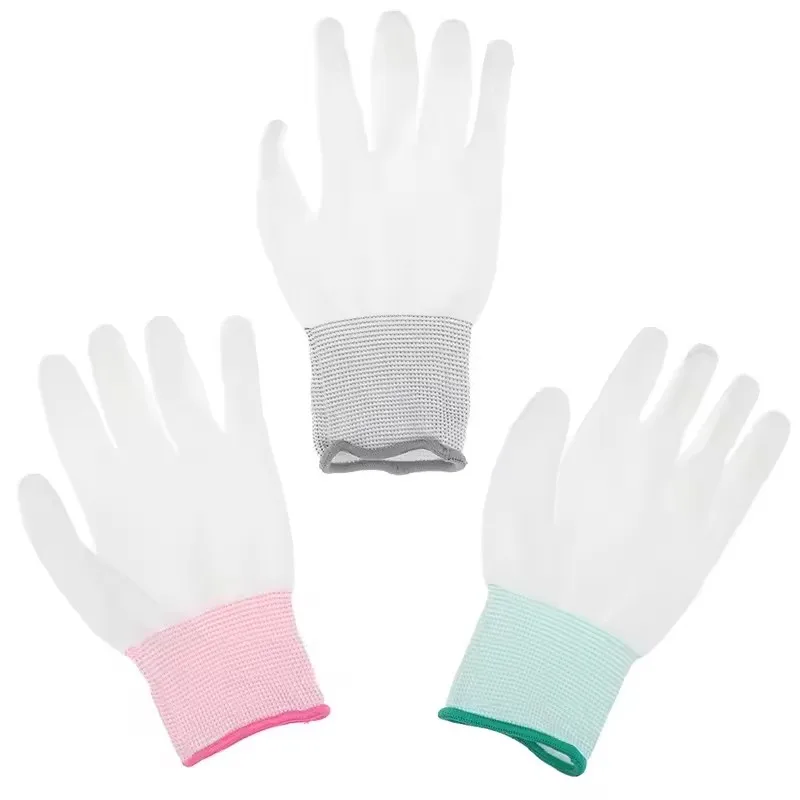 12pairs Antistatic Gloves Anti Static ESD Electronic Working Glove Pu Coated Palm Coated Finger Antiskid for Finger Protection