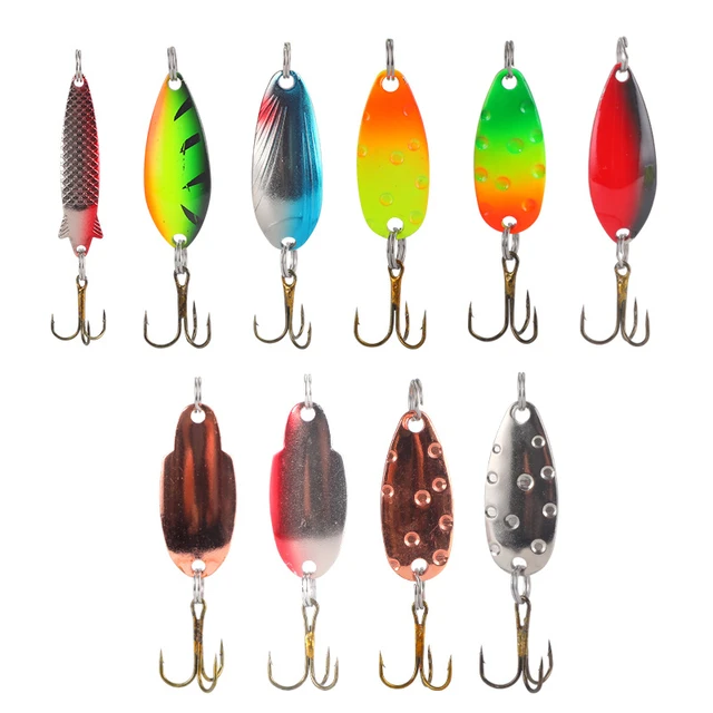 10Pcs/30pcs Multiple Types Metal Spoon Fishing Lure Kit Set Rotating  Sequins Hard Baits with Box For Carp Fishing Tackle Pesca