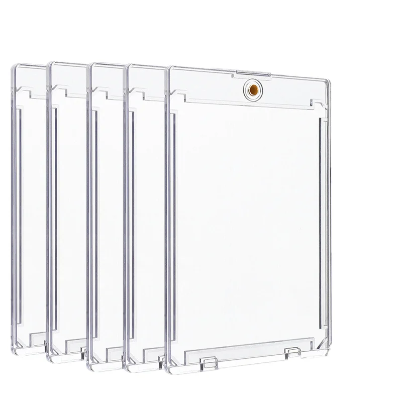 Magnetic Acrylic Trading Card Display Stand and Protector, Waterproof Transparent Holder, Set of 20