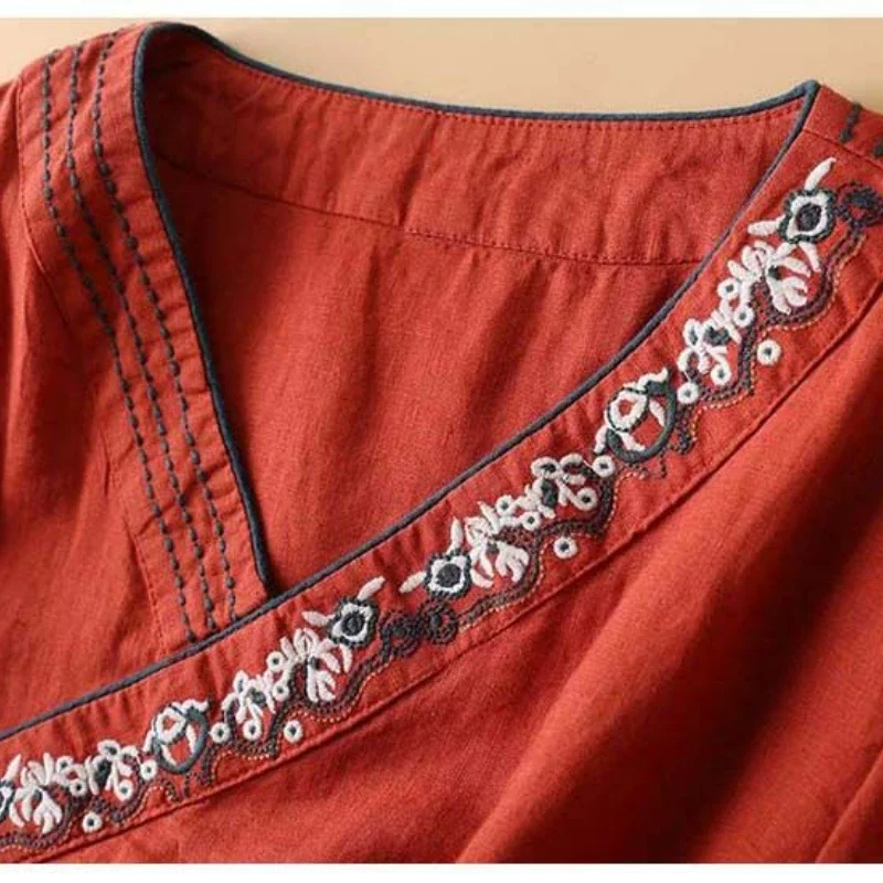 Chinese shirt Tang suit female traditional Chinese clothing retro long sleeve top Han suit summer top female blouse