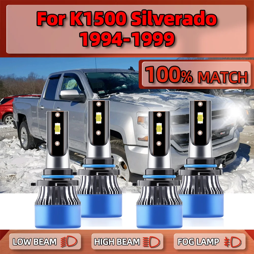 

240W Canbus LED Headlight Bulbs 40000LM High Low Beam Car Lights 12V 6000K For K1500 Silverado 1994 1995 1996 1997 1998 1999