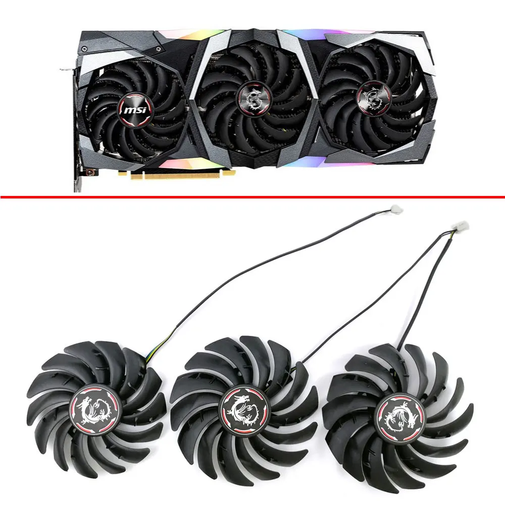 Ventola Di Raffreddamento 3Pcs Muslimatexplax2080Ti Per Msi Rtx 2070 2080 Super 2080 Ti Gaming X Trio Ventola Della Scheda Grafica