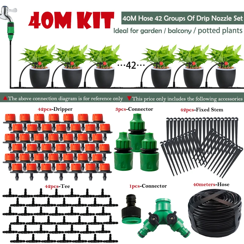 Red Drip Irrigation Kit Garden Watering Irrigation System For Garden