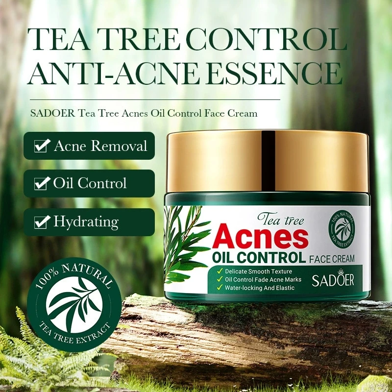 SADOER Tea Tree Acne Removing Face Cream Anti Acne Hydrating Oil Control Moisturizing Facial Creams Face Skin Care Products