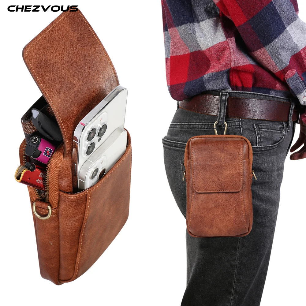 

For Samsung S23 S22 S21 Ultra S21FE S22 S21 S20 Plus Note20 10 For iPhone Smartphone Dual Pouch Belt Clip Holster Case Waist Bag