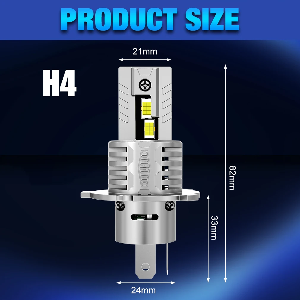 30000LM H4 LED 전구 9003 HB2 H7 LED 헤드라이트 상향등 및 하향등 팬 무선 60W 자동차 헤드램프 12V