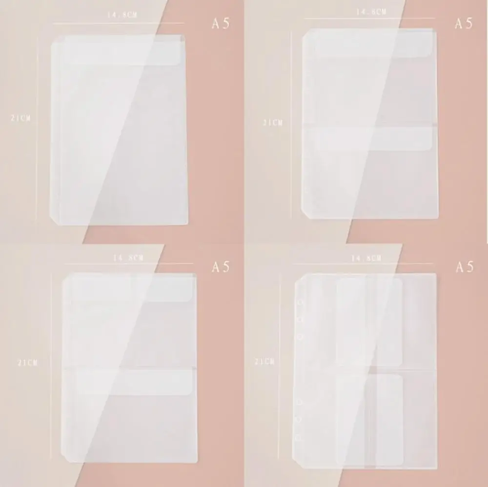 Storage Stickers Storage Card Organizer Scrapbook Binder Pockets Document Filing Bags PVC Notebook Pouch Bags Binder Folders