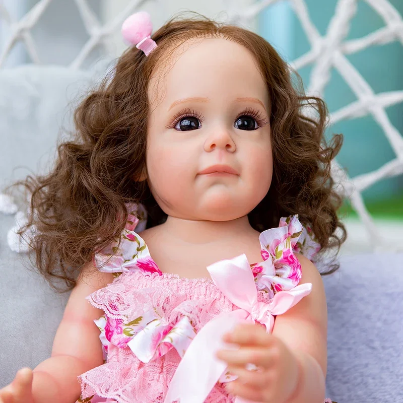 55Cm Reborn Baby Doll Princess Maggi Full Body Silicone Baby Girl Reborn Toddler Pittura Dettagliata A Mano Giocattolo Radicato Per Ragazze